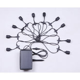 27ft Solar Black Indoor/Outdoor String Light with 10 White LED Bulbs